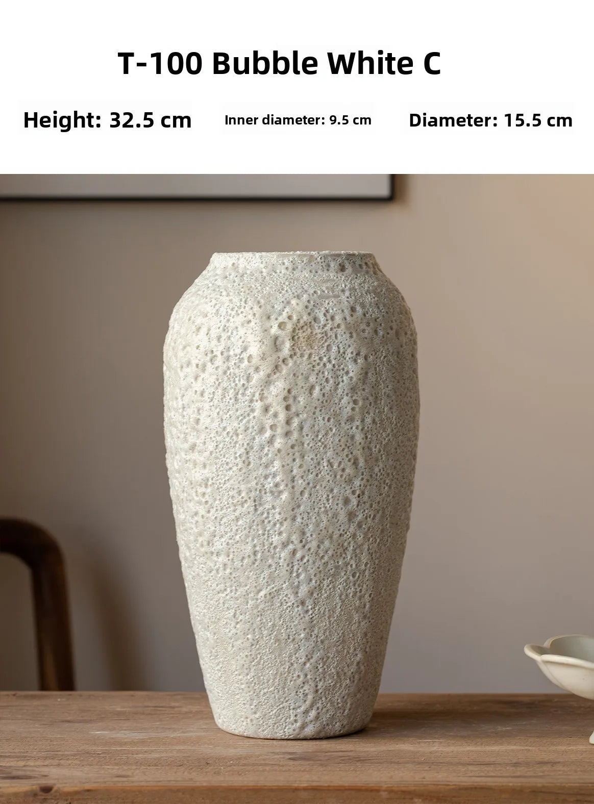 Rustic White Ceramic Porcelain Vase