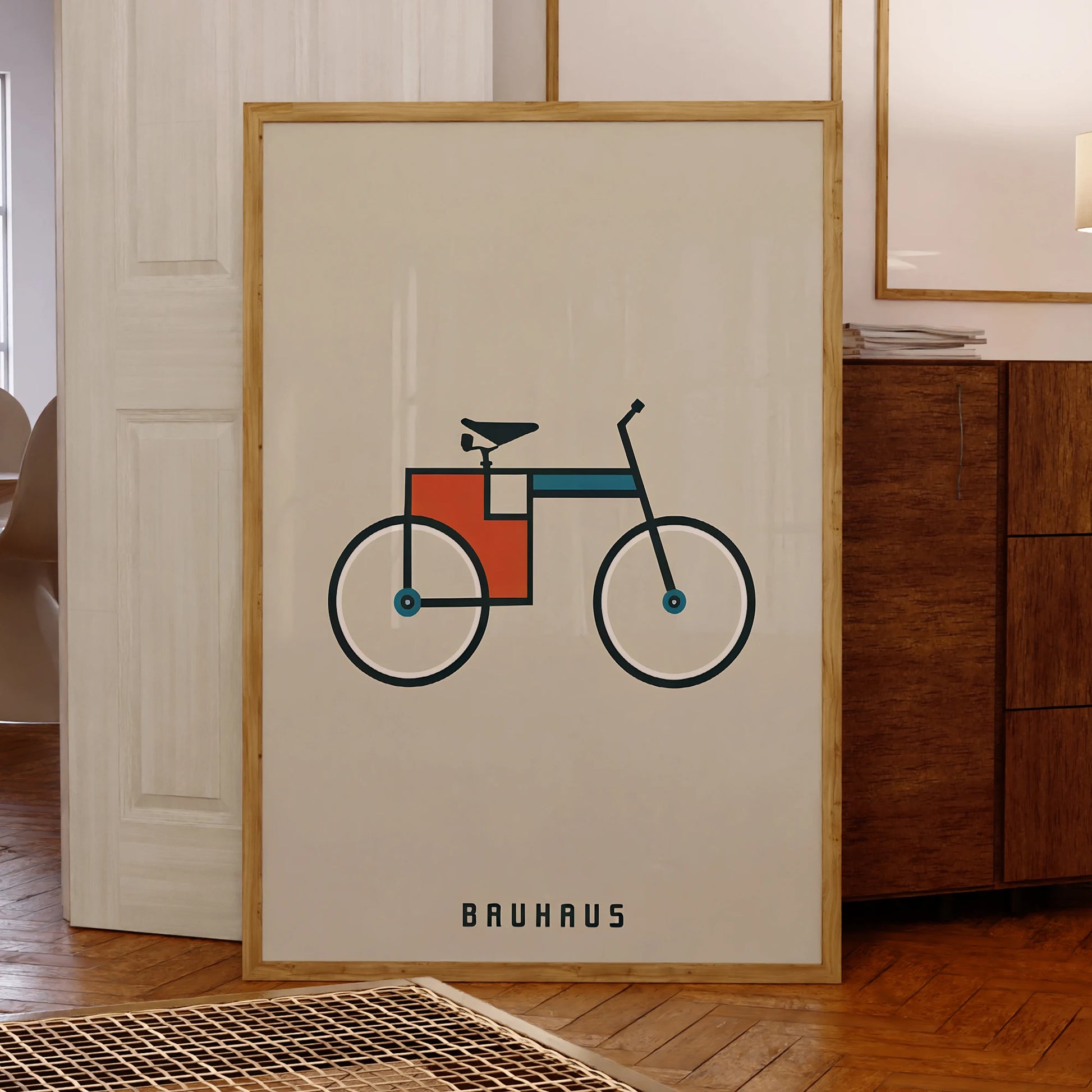 Transform your space with our Retro Bauhaus Bicycle Wall Art, a waterproof canvas print perfect for any room in your home or office.