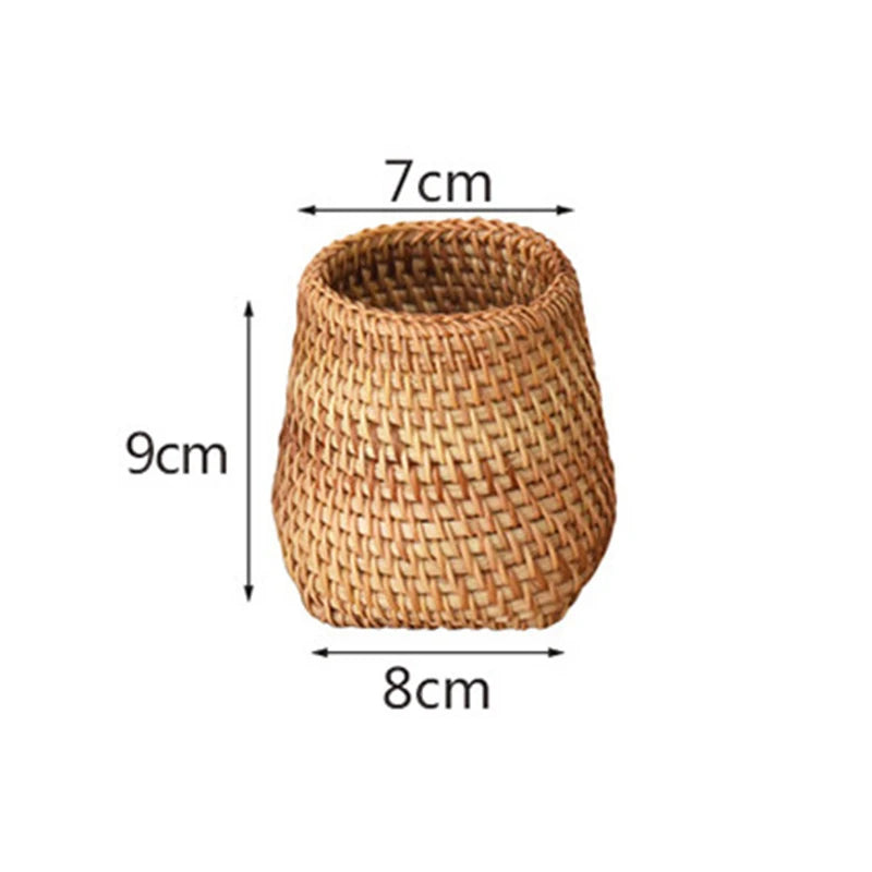 Handmade Woven Rattan Pen Holder