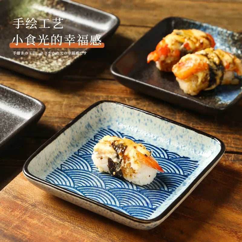 Glazed Porcelain Sushi Plate