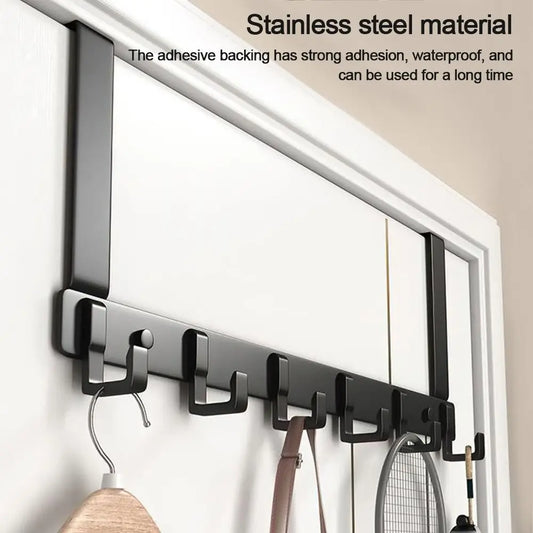 Organize effortlessly with these punch-free aluminum alloy door hooks! Durable, space-saving, and stylish—perfect for small spaces and versatile use.