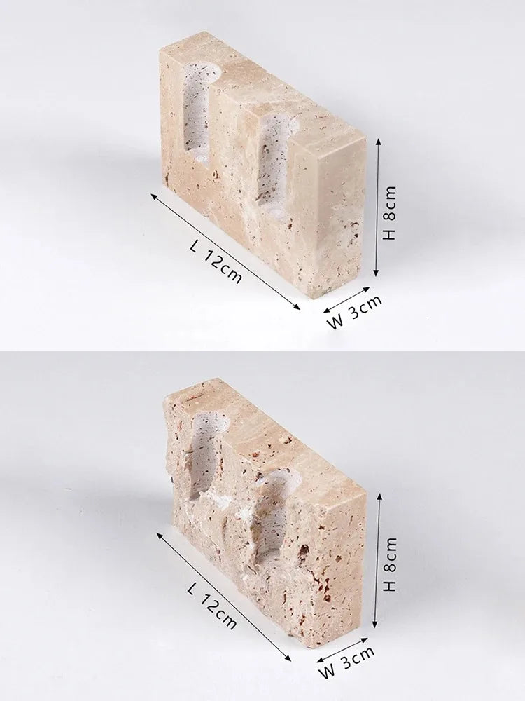 Two Hole Marble Candlestick Holder