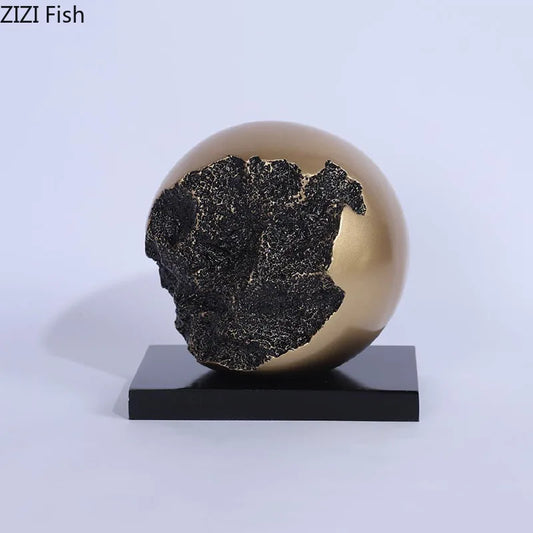 Bronze globe sculpture, a luxurious handcrafted desk ornament blending abstract art with fine alloy work, elevating your space for lasting impact; shop now.