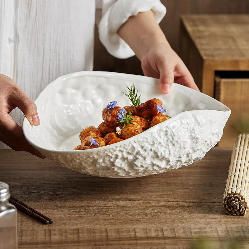 Rock Pattern Shell Edition Ceramic Plate Dinnerware delivers high-end luxury tableware with shell motif, elevating meals; explore elegant dining and shop now.