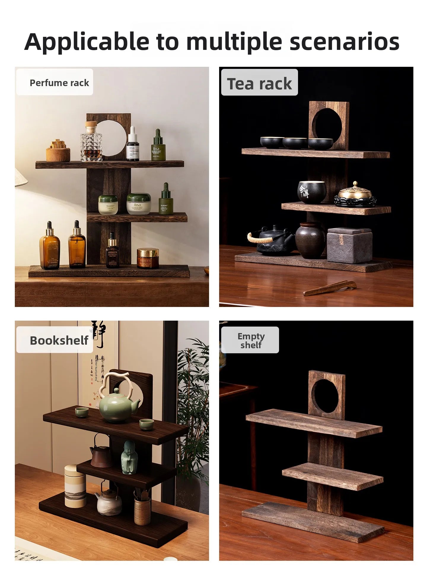 Walnut Desk Cup Storage Organizer