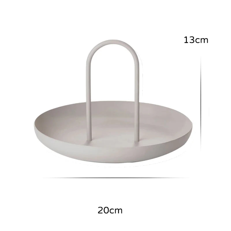 Nordic Round Jewelry Tray With Handle