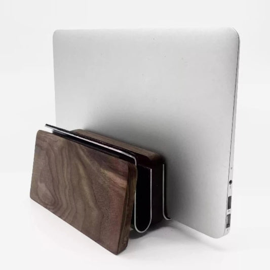 Walnut Vertical Notebook Stand offers space-saving elegance for laptops and notebooks, a premium solid wood desk organizer that boosts efficiency—shop now.
