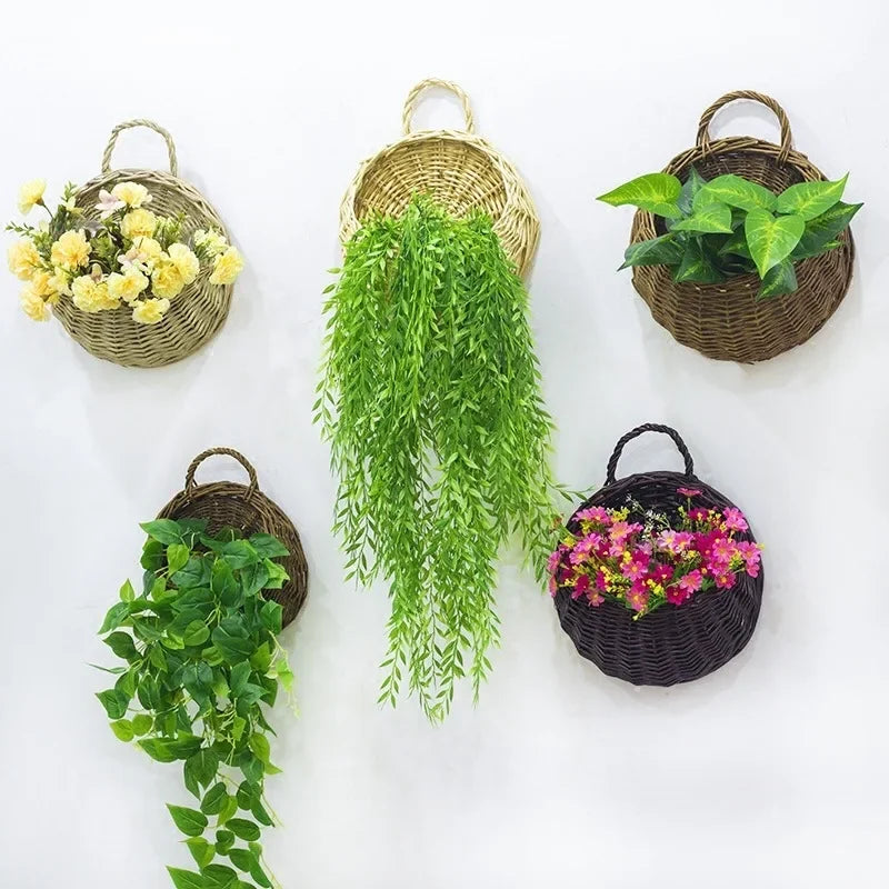 Handmade Wicker Wall Mounted Planter