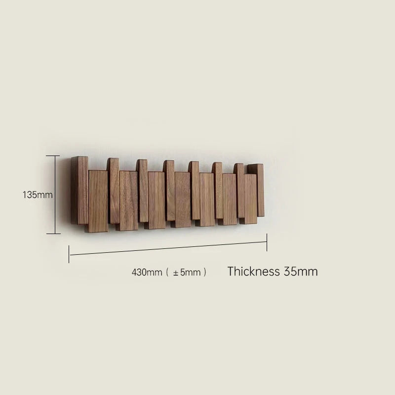 Walnut Wall Mount Coat Rack