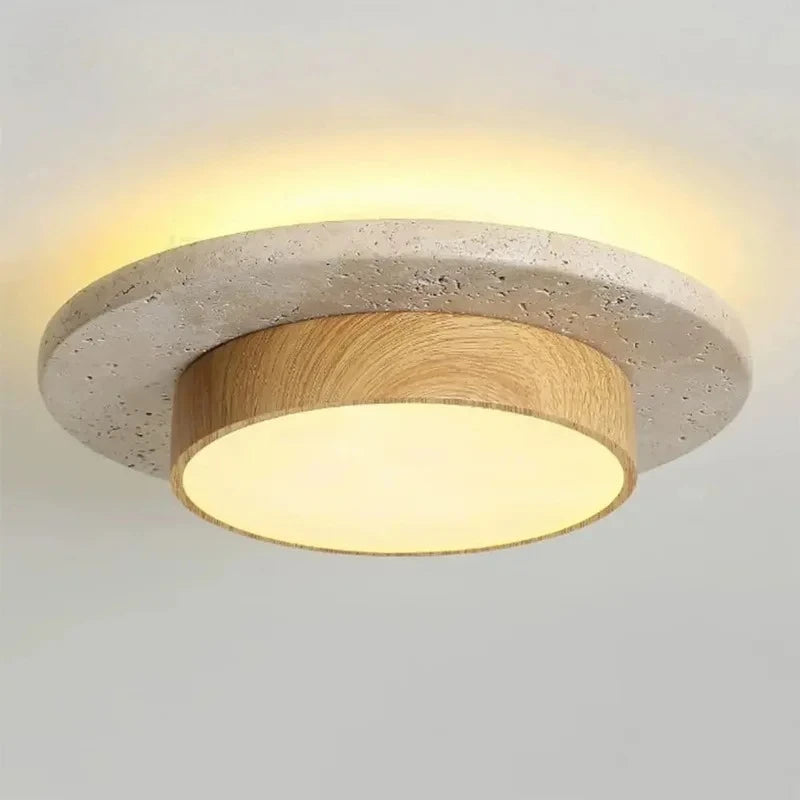 Stone Ceiling Lamp delivers energy-efficient LED lighting with a 22cm stone body in walnut wood, ideal for balconies, corridors and living rooms—shop now.