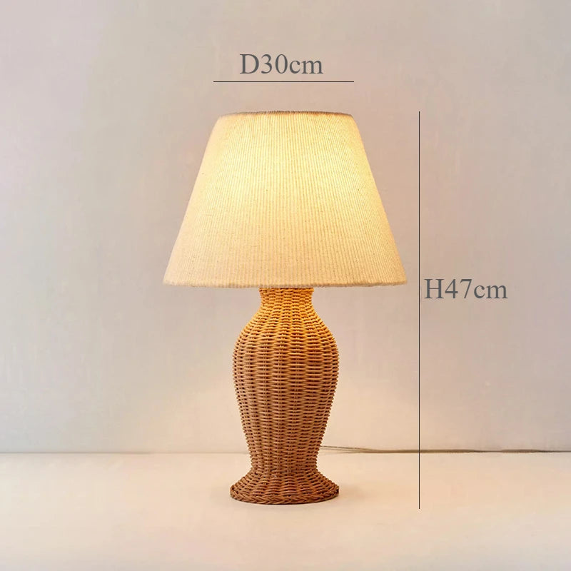 Japanese Rattan Desk Lamp