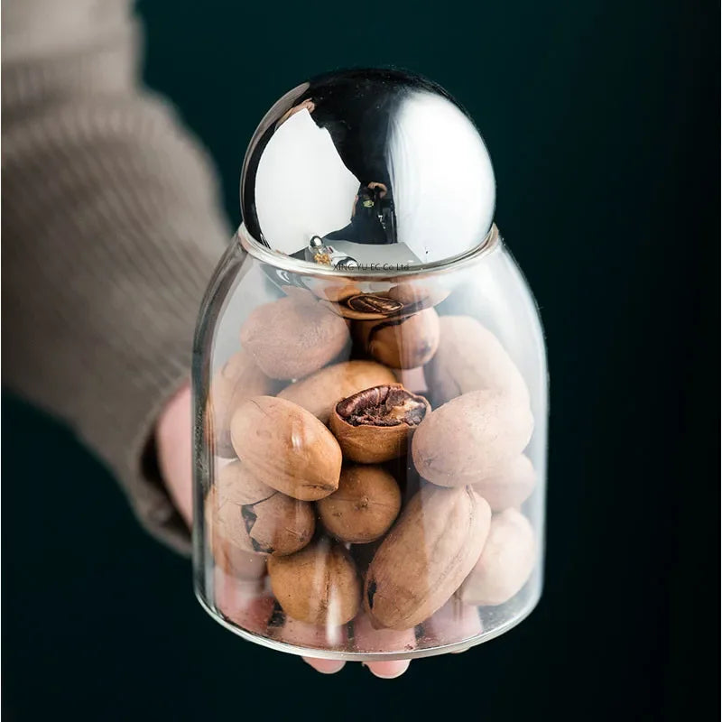 Golden Cork Glass Storage Jar