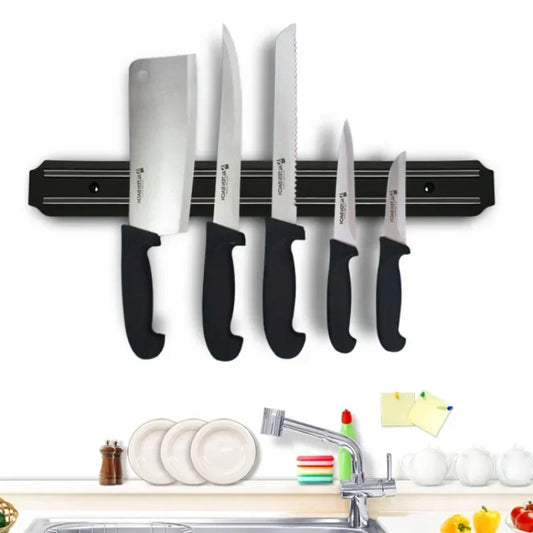 Organize your kitchen with the Powerful Magnetic Knife Holder Multifunctional Wall Hanging Knife Rack Strip, a practical and punch-free tool for easy access.