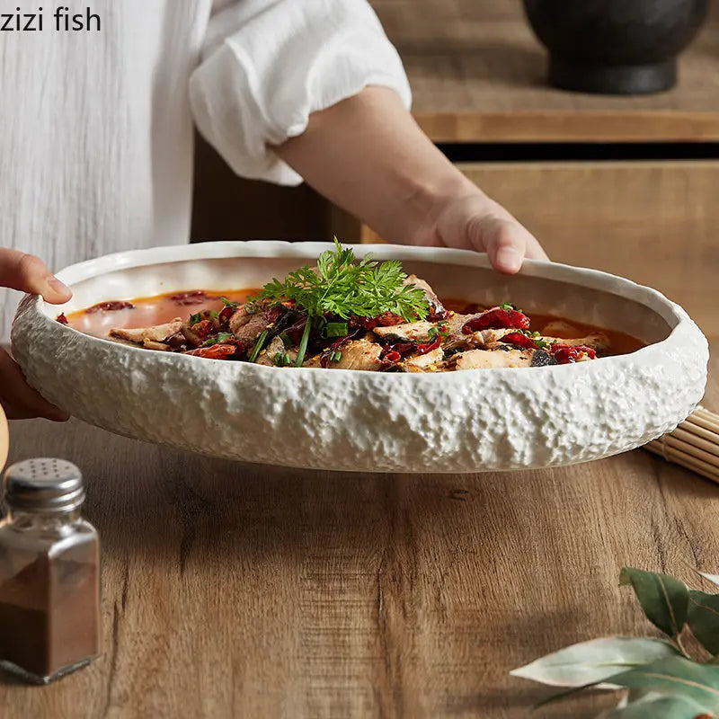 Rock Texture Porcelain Plate