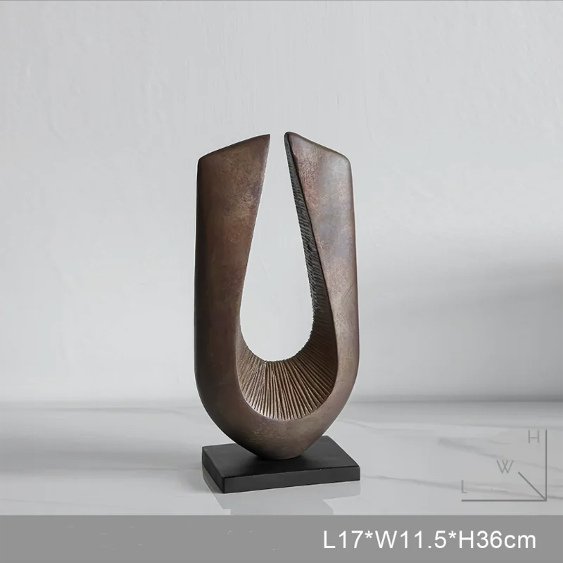 Antique Geometric Resin Statue