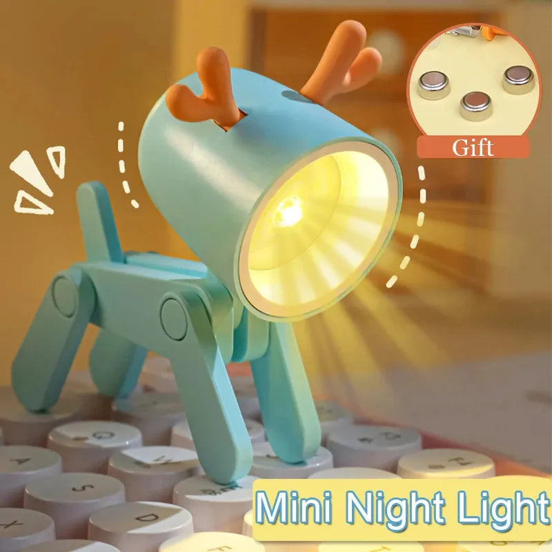 Cute Dog Night Light Folding Desk Lamp For Kids Bedroom