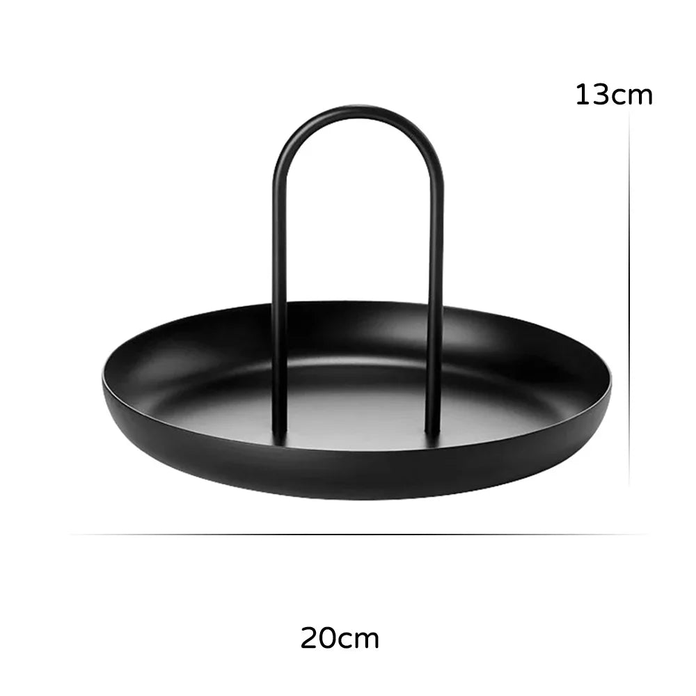Nordic Round Jewelry Tray With Handle