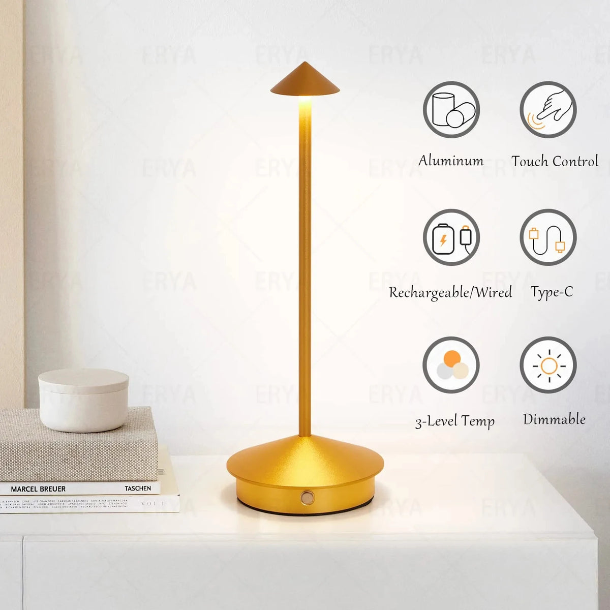 Rechargeable Touch LED Table Lamp – The Living Plus