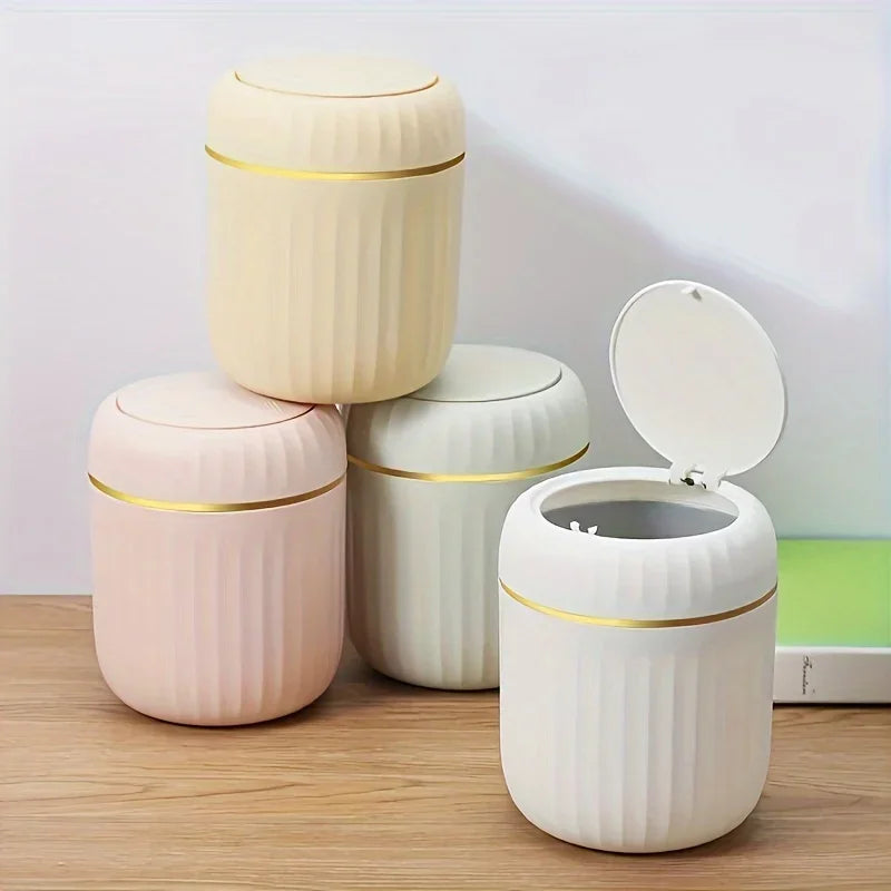 Desktop Trash Can with Odor Containment Lid - a compact, durable waste bin for desks or offices that keeps odors in and your workspace tidy today; Shop now