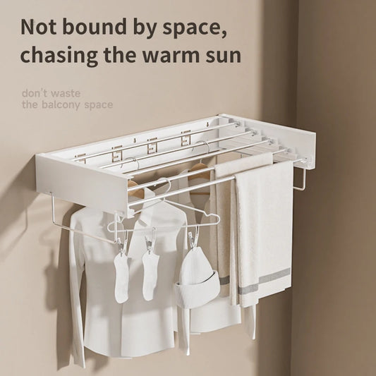 Foldable Wall-Mounted Clothes Drying Rack offers space-saving nodrill install with adjustable retractable drying for clothes and towels; ready, shop today.