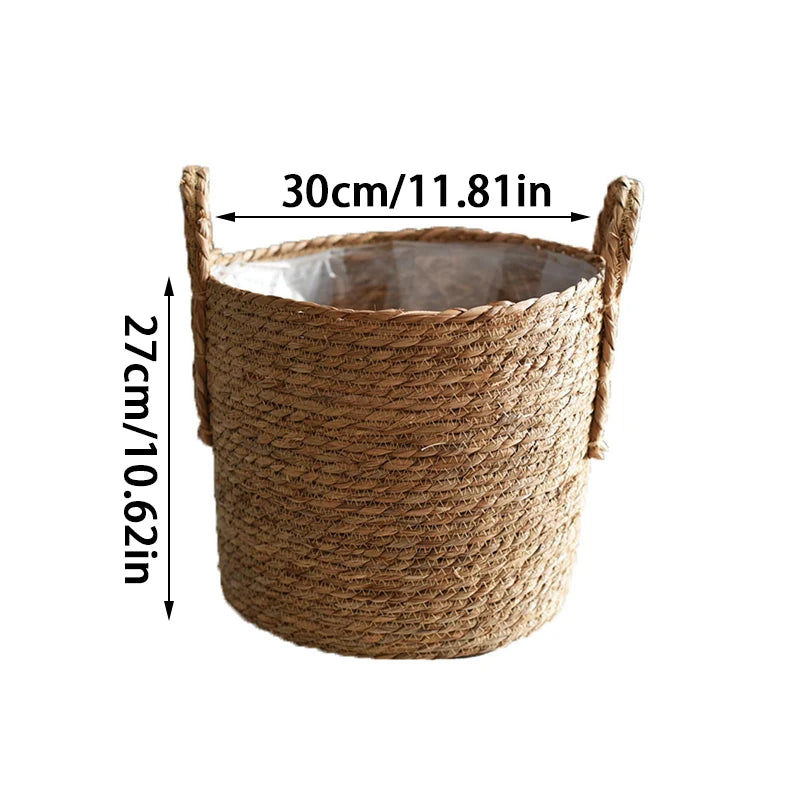 Nordic Handmade Straw Flower Pot Basket