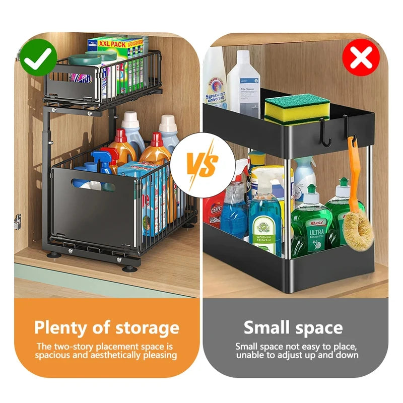 Under Sink Slide-Out Storage Rack