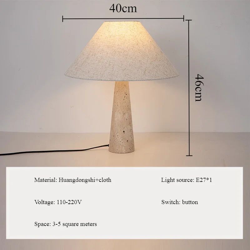 Travertine Fabric Art Table Lamp