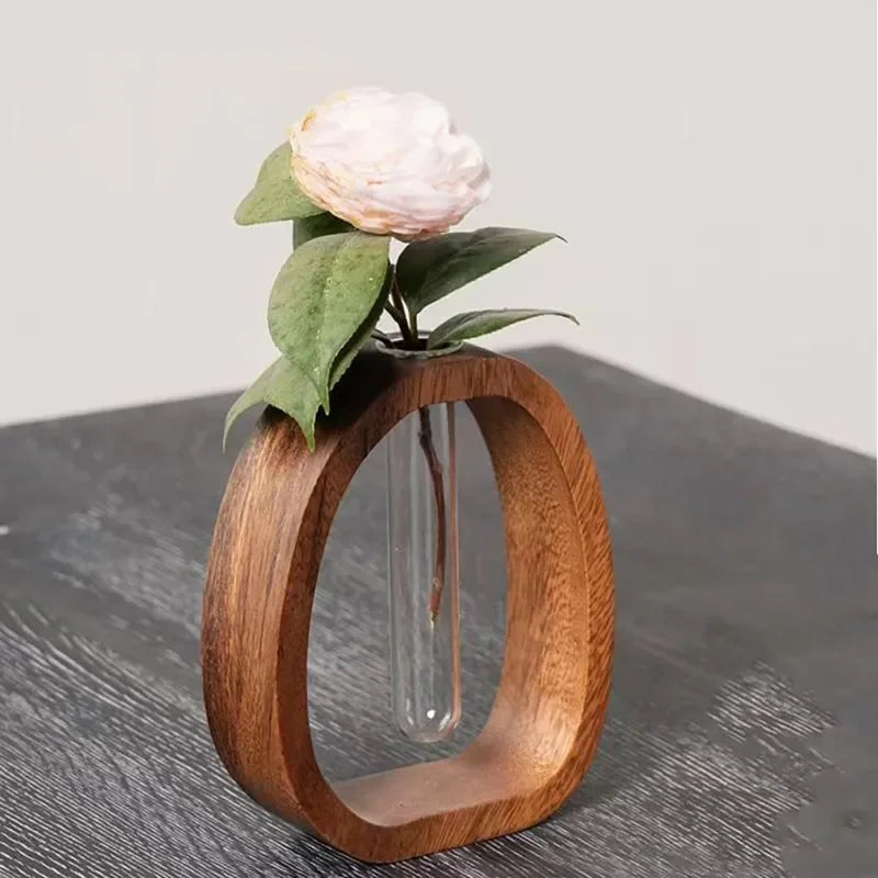 Walnut Wood Flower Stand Vase