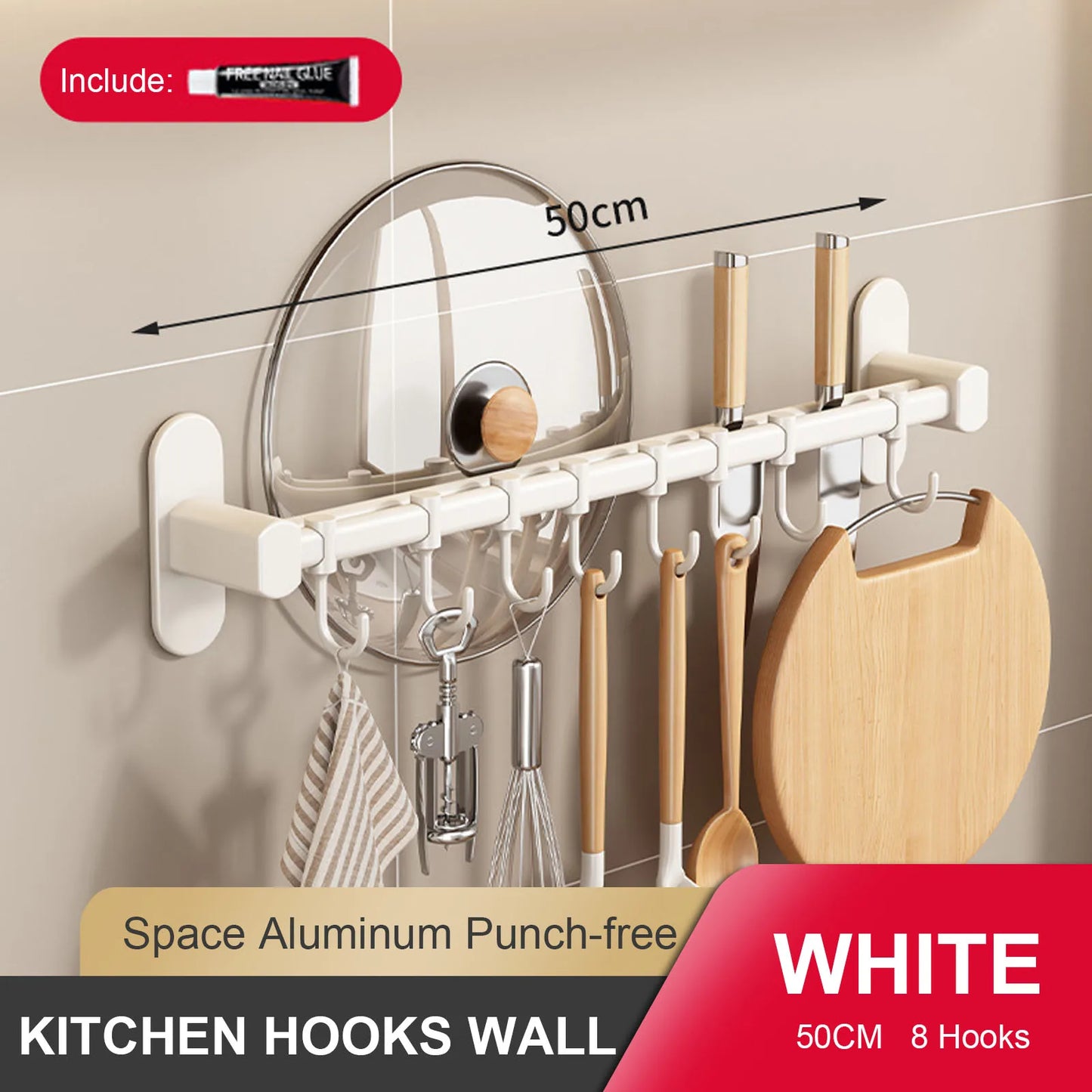 Wall Mounted Kitchen Hook Rack