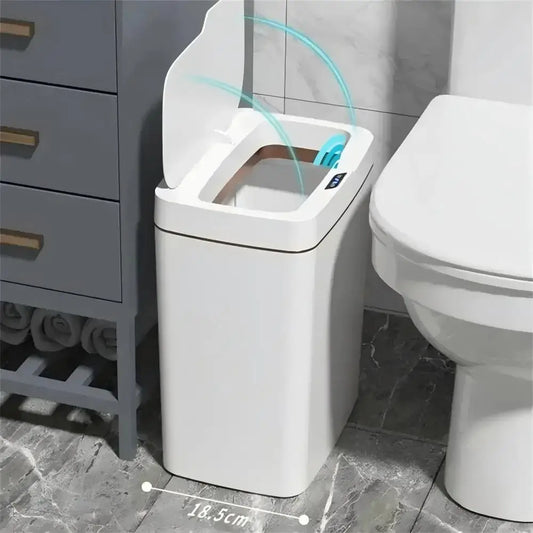 Touchless Trash Can 15L, compatible with Smart Home, delivers hands-free, hygienic waste disposal with automatic bagging and sensor lid—waterproof; shop now.