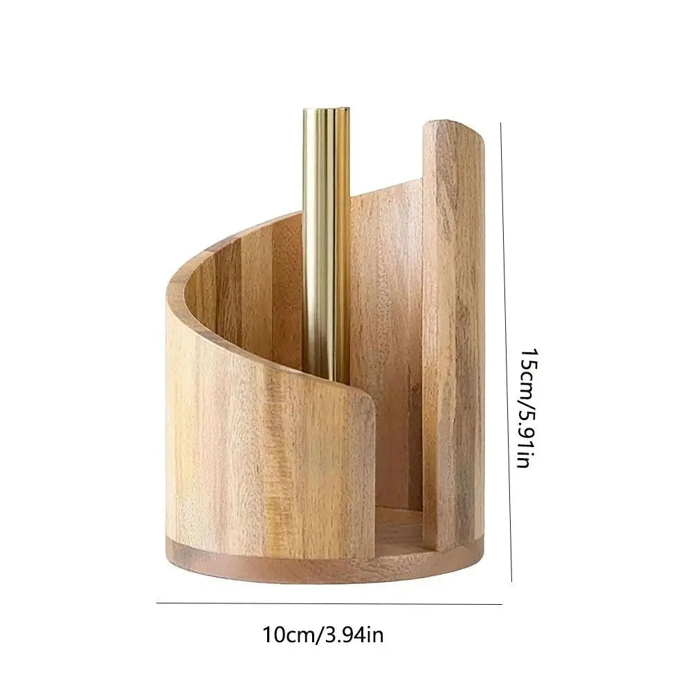 Beige Wood Paper Towel Holder