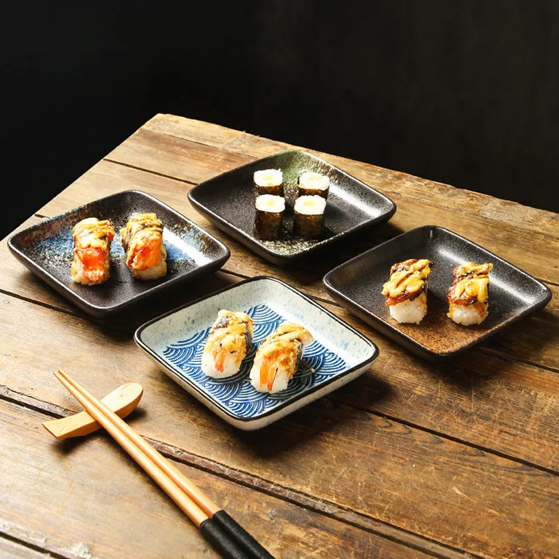 Glazed Porcelain Sushi Plate