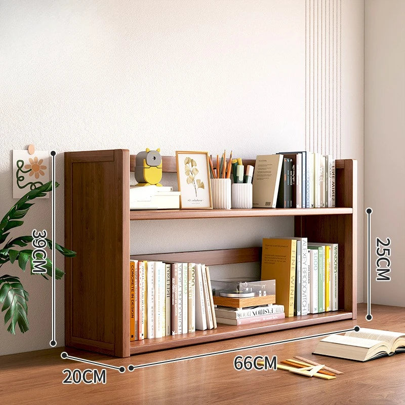 Solid Wood Desktop Bookshelf Storage
