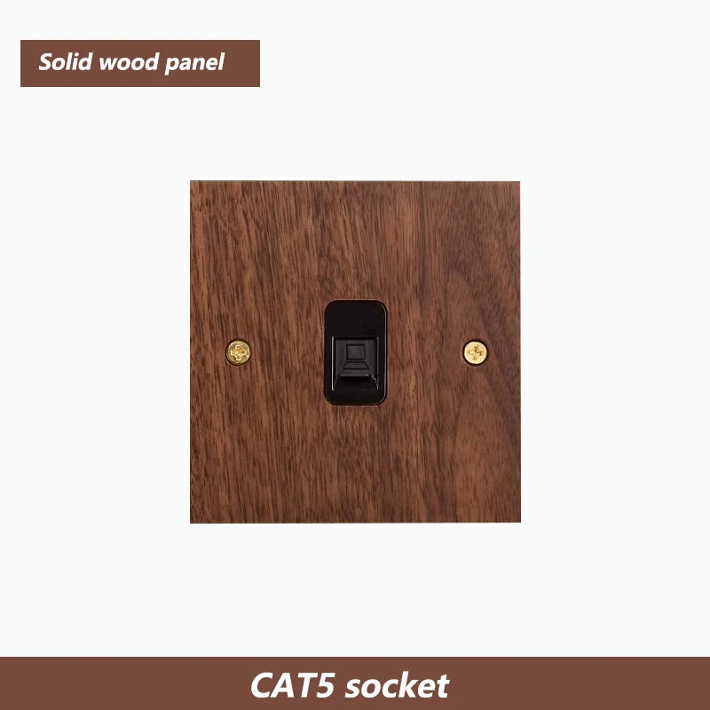 Solid Wood Brass Toggle Light Switch