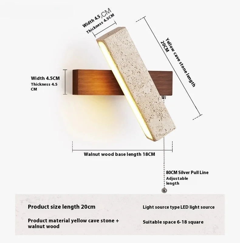 Japanese Wabi Sabi Travertine Wall Light