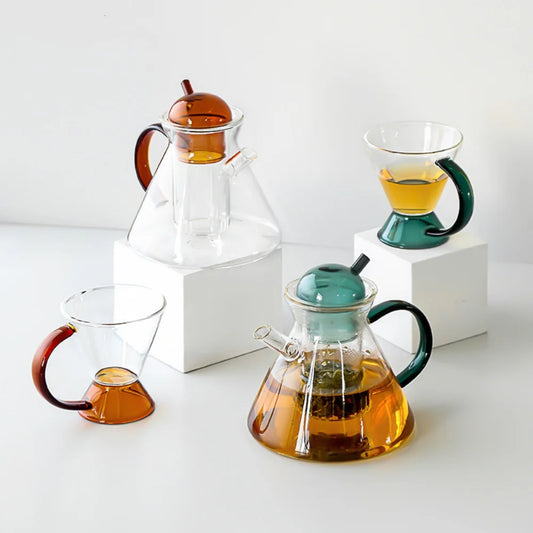 Teapot set in Nordic style, heatproof borosilicate glass with a removable infuser delivers crisp flavor, elegant design, and easy cleanup, shop now today!!