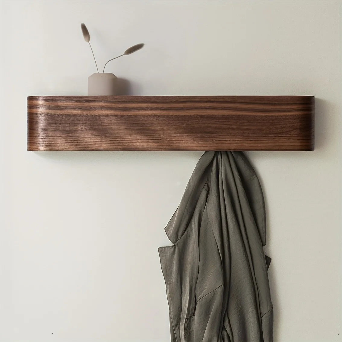 Solid Wood Coat Rack With Shelf