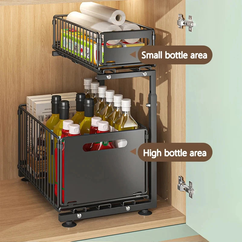 Under Sink Slide-Out Storage Rack