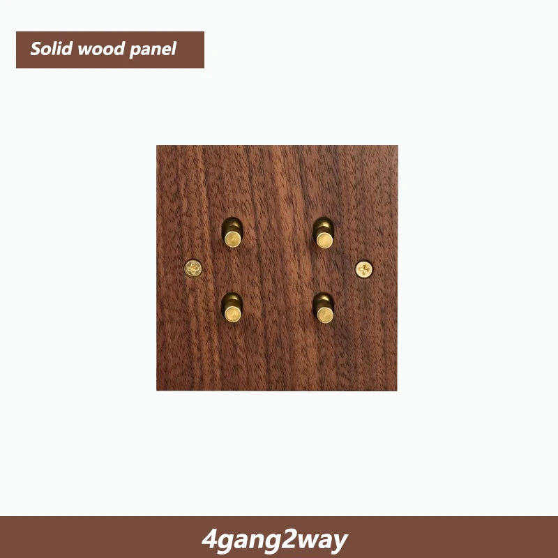 Solid Wood Brass Toggle Light Switch