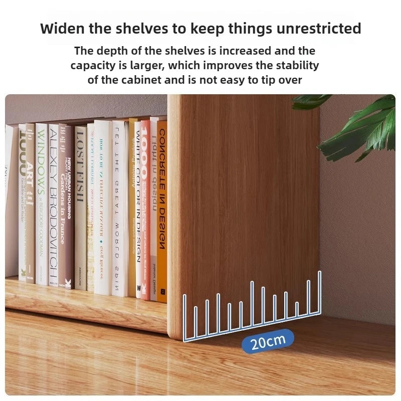 Solid Wood Desktop Bookshelf Storage
