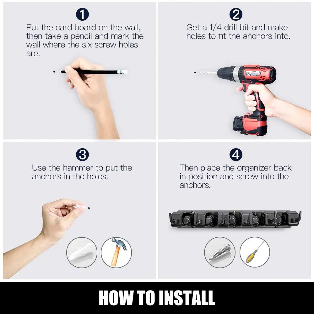 Multifunctional Wall Mounted Mop Holder