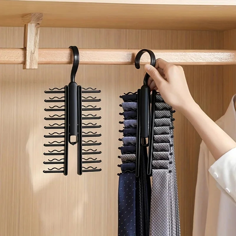 Rotating 360Degree Multi Functional Belt Hanger Organizer offers space-saving, adjustable storage for belts, scarves and ties with rotating racks - shop now!