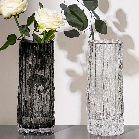 Elevate your decor with our 25cm hand-blown Glass Glacier Vase, perfect for stunning floral arrangements in any living space.