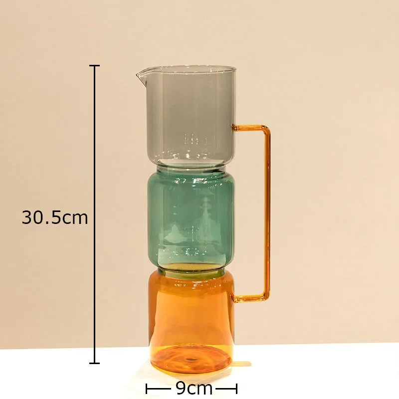 Multicolour Transparent Glass Vase