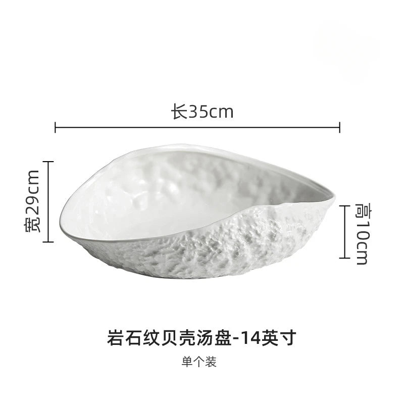 Rock Pattern Shell Ceramic Plate