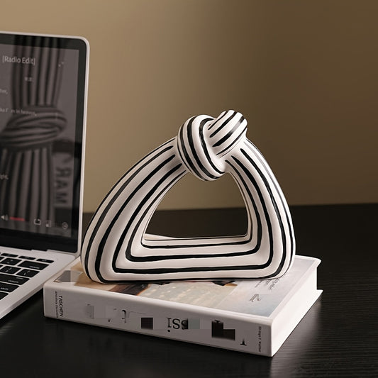 Discover the 1pc Stylish Striped Ceramic Vase with Knot Design—perfect for living room decor and an ideal gift for new homes or special occasions!